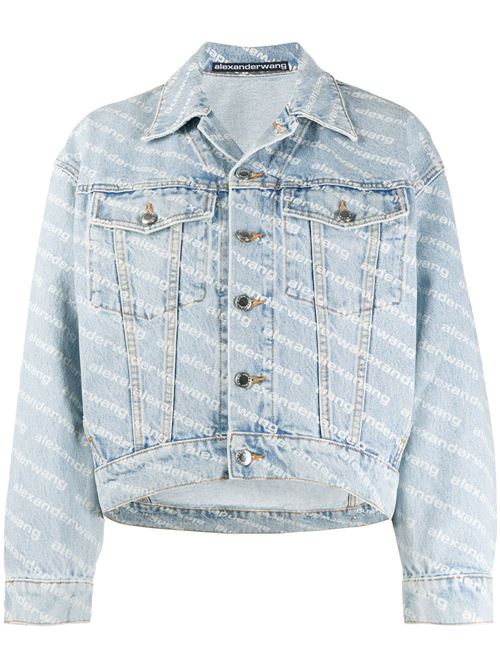 Blue cotton Falling Back logo-print denim jacket Alexander Wang | 4DC2202756270